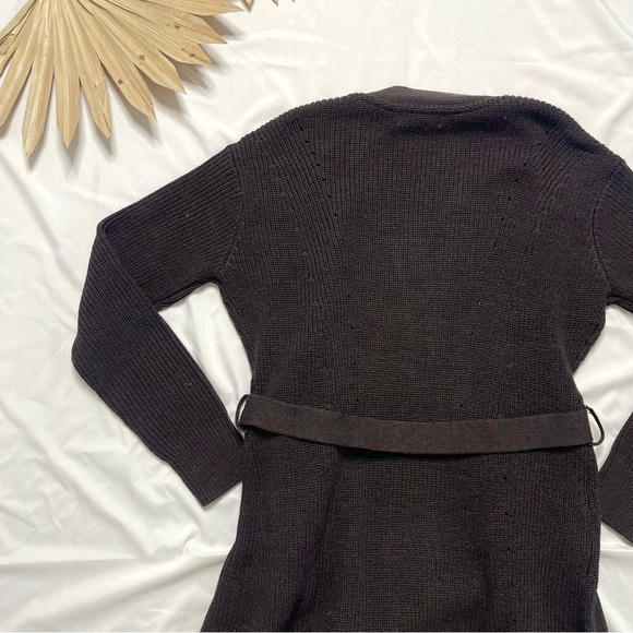 Athleta Scenic Wrap Walnut Brown Heather Knit Tie Cardigan Sweater Size Small - Picture 6 of 6